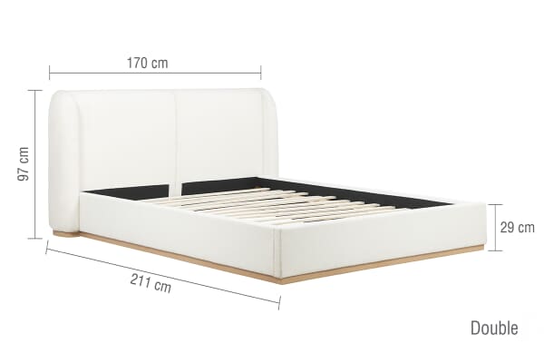 An image for Eden White Boucle Bed