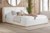 Eden White Boucle Bed