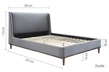 An image for Lincoln Grey Velvet Bed