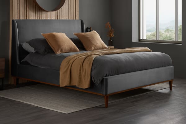 An image for Lincoln Grey Velvet Bed