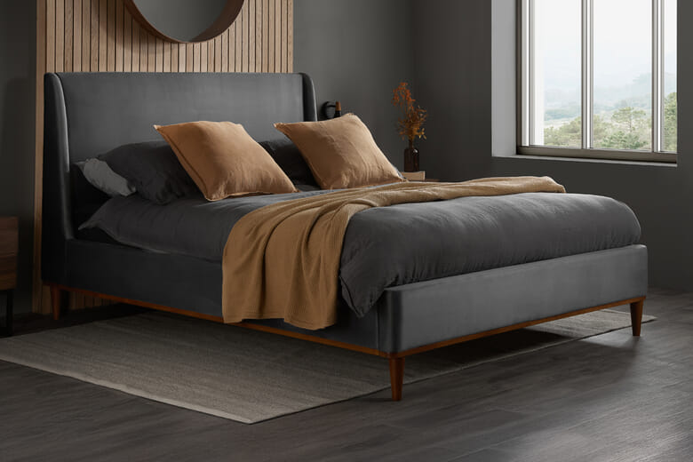 An image for Lincoln Grey Velvet Bed