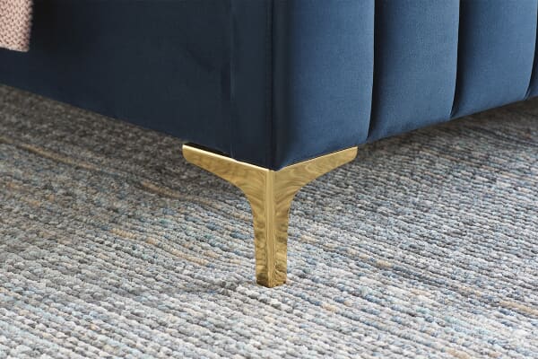 An image for Deco Midnight Blue Velvet Bed