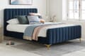 Deco Midnight Blue Velvet Bed