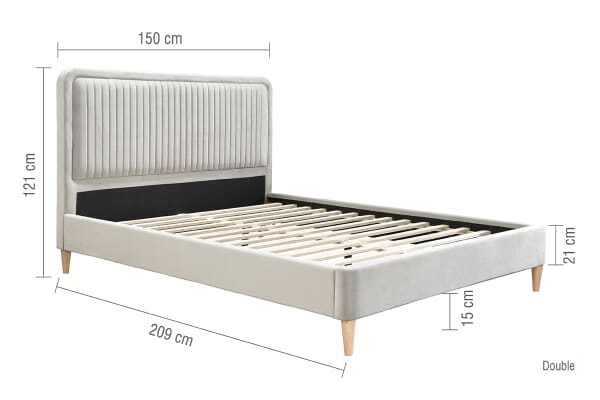 An image for Haven Warm Stone Fabric Bed