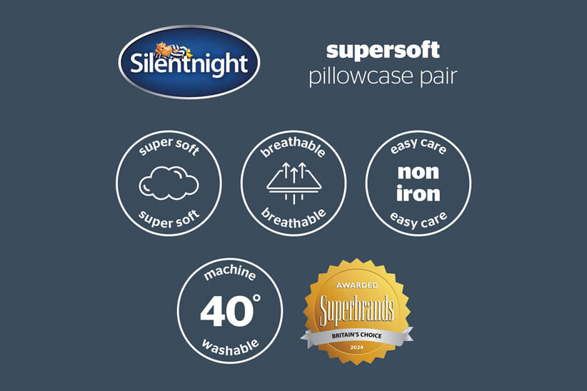 An image for Silentnight Supersoft Pillowcase Pair - Natural