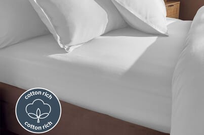 An image for Silentnight Washed Cotton Rich Fitted Sheet - White
