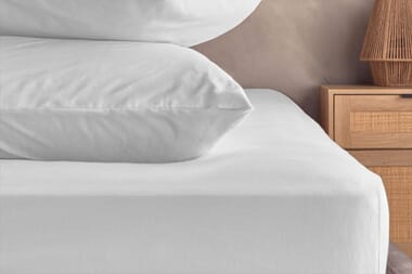 An image for Silentnight Washed Cotton Rich Fitted Sheet - White
