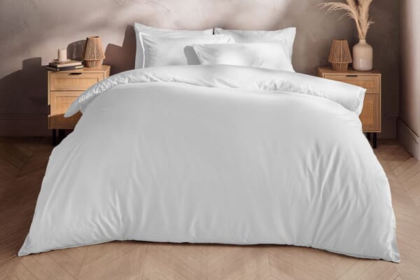 An image for Silentnight Washed Cotton Rich Duvet Set - White