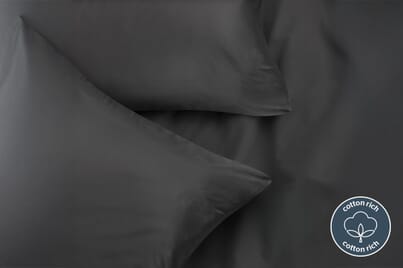 An image for Silentnight Washed Cotton Rich Pillowcase Pair - Charcoal