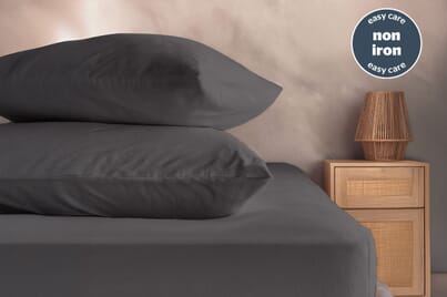An image for Silentnight Washed Cotton Rich Pillowcase Pair - Charcoal