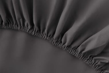 An image for Silentnight Washed Cotton Rich Fitted Sheet - Charcoal