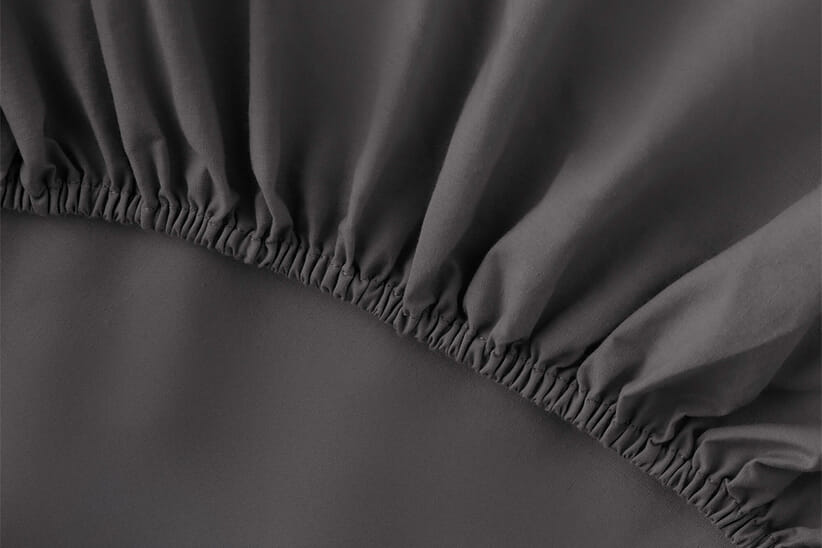 An image for Silentnight Washed Cotton Rich Fitted Sheet - Charcoal