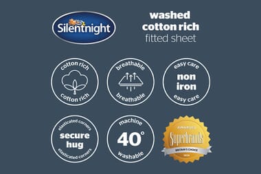 An image for Silentnight Washed Cotton Rich Fitted Sheet - Charcoal