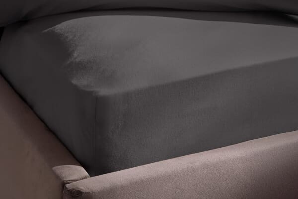 An image for Silentnight Washed Cotton Rich Fitted Sheet - Charcoal