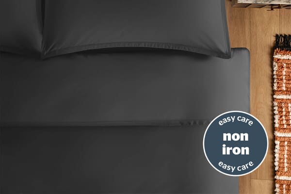 An image for Silentnight Washed Cotton Rich Duvet Set - Charcoal
