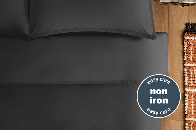 An image for Silentnight Washed Cotton Rich Duvet Set - Charcoal