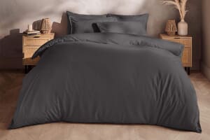 A product image for the Silentnight Washed Cotton Rich Duvet Set - Charcoal
