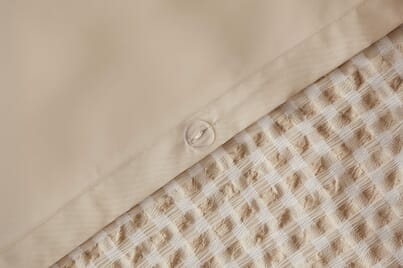 An image for Silentnight Supersoft Gingham Seersucker Duvet Set – Natural