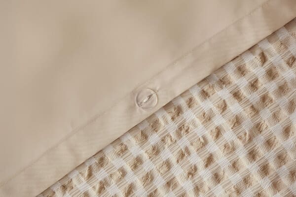 An image for Silentnight Supersoft Gingham Seersucker Duvet Set – Natural