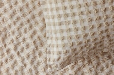 An image for Silentnight Supersoft Gingham Seersucker Duvet Set – Natural