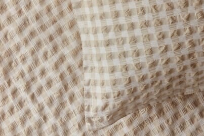 An image for Silentnight Supersoft Gingham Seersucker Duvet Set – Natural