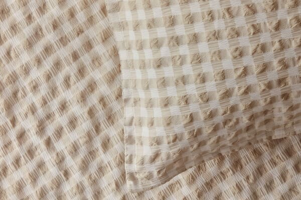 An image for Silentnight Supersoft Gingham Seersucker Duvet Set – Natural
