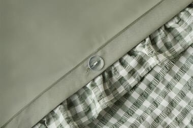 An image for Silentnight Supersoft Gingham Seersucker Ruffle Duvet Set – Sage