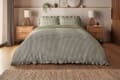 Silentnight Supersoft Gingham Seersucker Ruffle Duvet Set – Sage