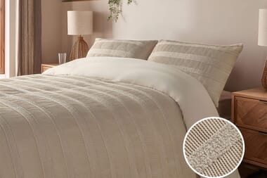 An image for Silentnight Supersoft Waffle Textured Duvet Set - Natural