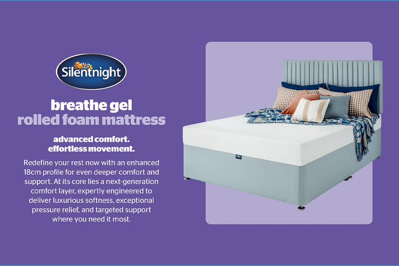 An image for Silentnight Breathe Gel Memory Foam Mattress + Premium Divan Bed