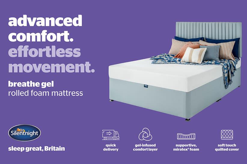 An image for Silentnight Breathe Gel Memory Foam Mattress + Premium Divan Bed