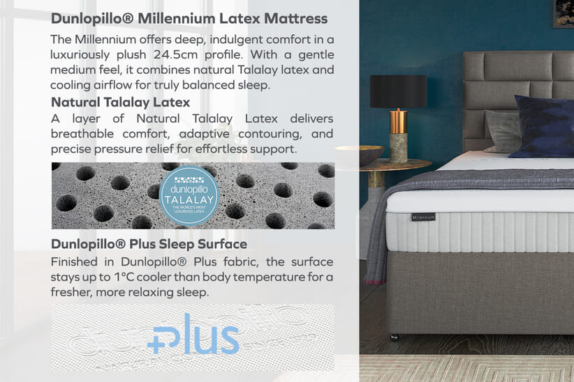 An image for Dunlopillo® Millennium Latex Mattress + Premium Divan Bed