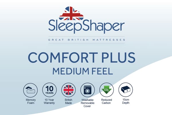 An image for SleepShaper® Comfort Plus Medium Feel Memory Foam Mattress