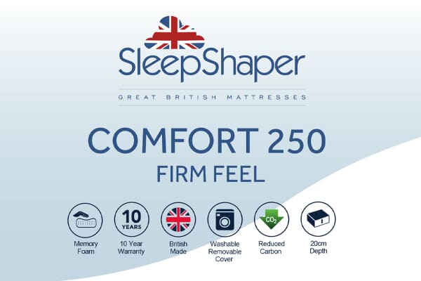 An image for Sleepshaper® Comfort 250 Firm Feel Memory Foam Mattress