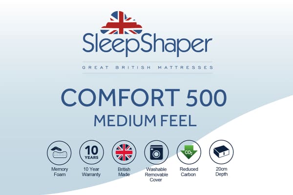 An image for SleepShaper® Comfort 500 Medium Feel Memory Foam Mattress