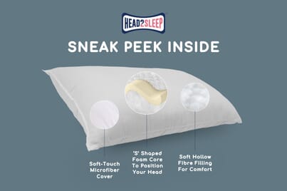 An image for Head2Sleep® Anti Snore Support Pillow Pair