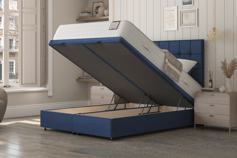 An image for Highgrove Belmont 1000 Pocket Natural Mattress + Ottoman Divan Bed