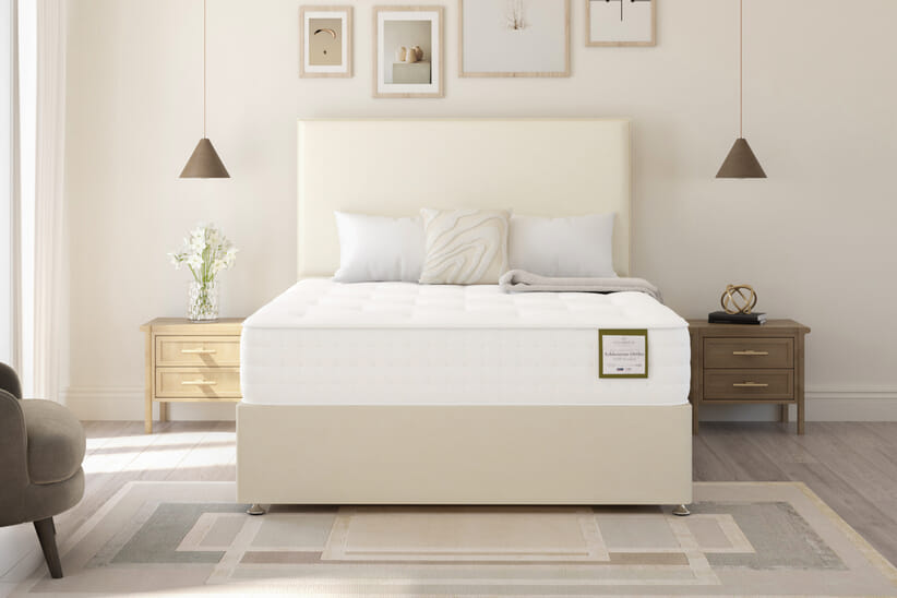 An image for Highgrove Ashbourne Ortho 2000 Pocket Natural Mattress + Ottoman Divan Bed