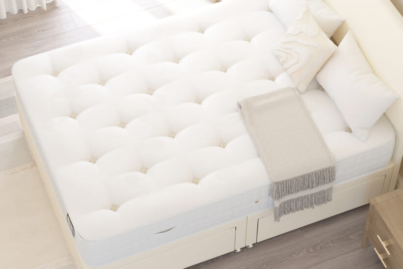 An image for Highgrove Ashbourne Ortho 2000 Pocket Natural Mattress + Ottoman Divan Bed