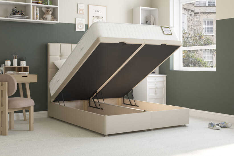 An image for Highgrove Rowley Ortho 1000 Pocket Natural Mattress + Ottoman Divan Bed