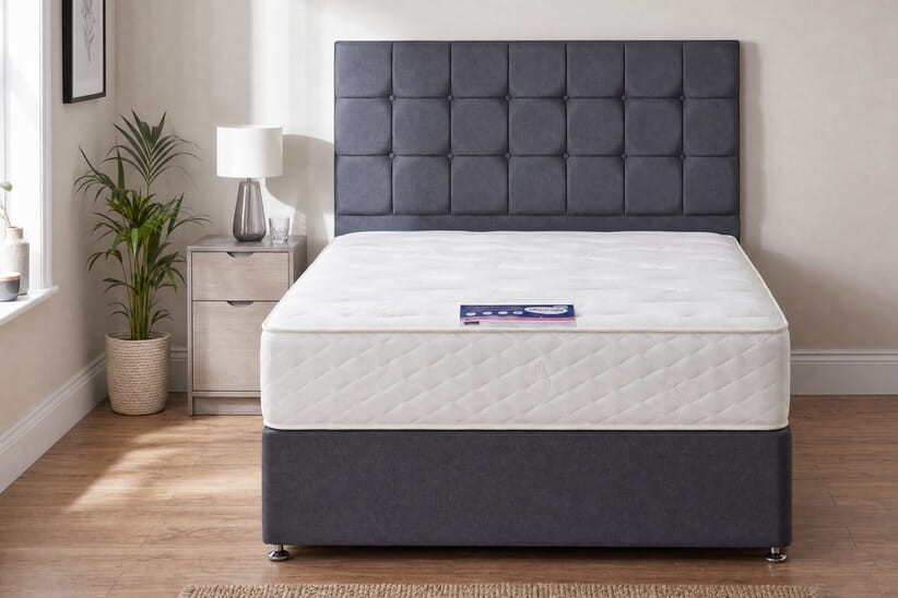 An image for Jasmine Traditionally Sprung Mattress + Ottoman Divan Bed