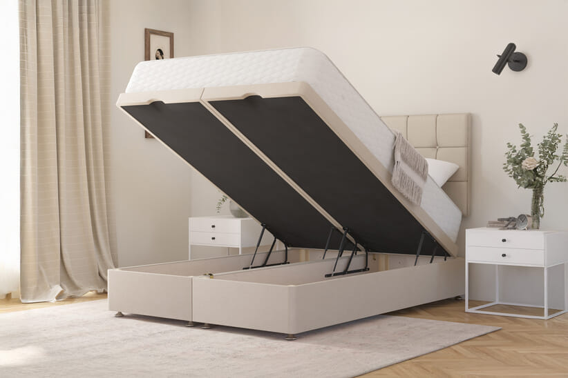 An image for Zante Ortho Traditionally Sprung Mattress + Ottoman Divan Bed