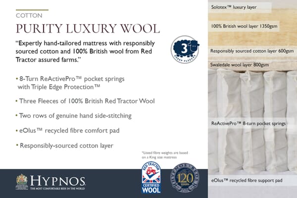 An image for Hypnos Purity Luxury Wool Mattress