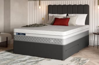 A product image for the Sealy Soothe Hybrid Memory Mattress