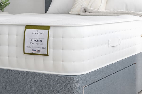 An image for Highgrove Somerset 2000 Pocket Natural Mattress + Premium Divan Bed