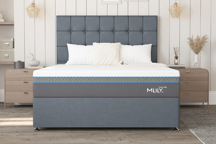 An image for MLILY®​ Glacier 2800 Cool Gel Hybrid Mattress + Premium Divan Bed