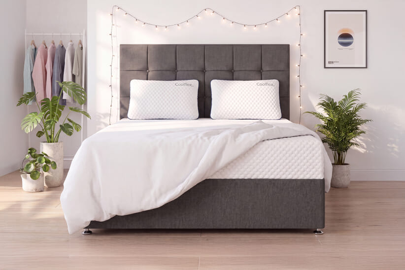 An image for Simply Memory Pocket 1000 Hybrid Mattress + Ottoman Divan Bed