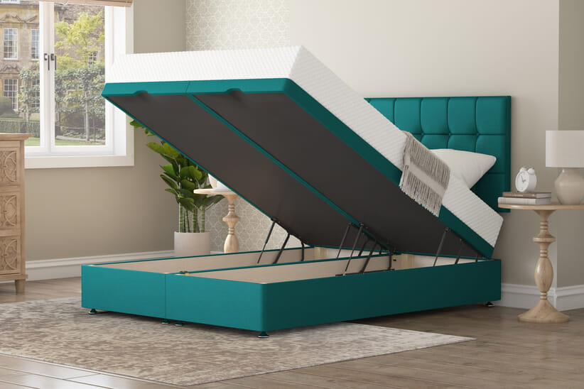 An image for Simply Memory Pocket 1000 Hybrid Mattress + Ottoman Divan Bed