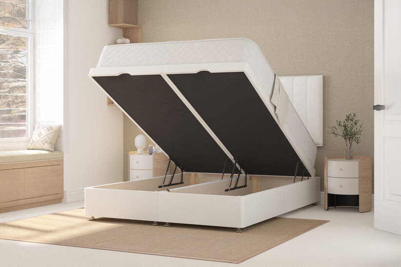 An image for Shire Bed Company Pocket Luxury 1000 Mattress + Ottoman Divan Bed