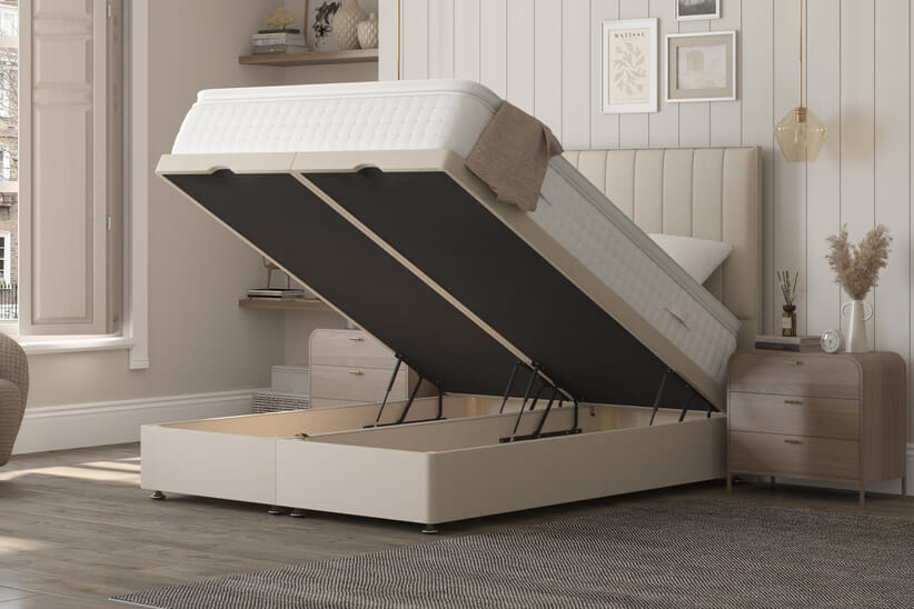 An image for Spring King® Sanctuary Spa 2000 Pillow Top Mattress + Ottoman Divan Bed